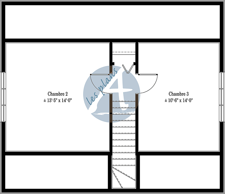 Plan de l'étage - Maison à 2 étages 24092