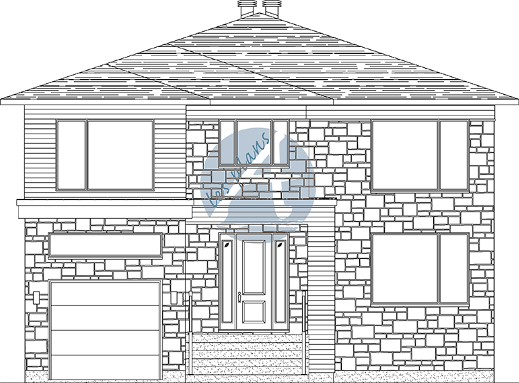 Façade - Maison à 2 étages 25023A