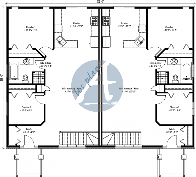 Plan du rez-de-chaussée - Semi-détaché 11006C