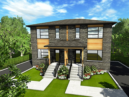 Plan de maison semi-détachée 13022A