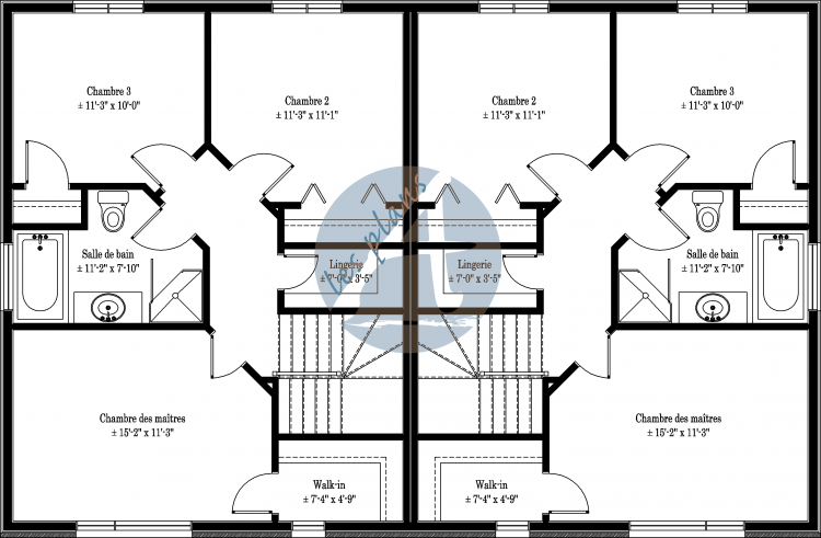 Plan de l'étage - Jumelé 13022A