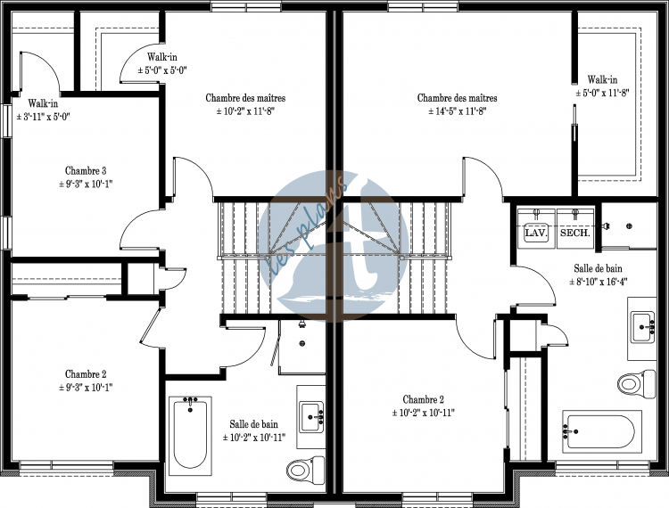 Plan de l'étage - Maison jumelée 18003