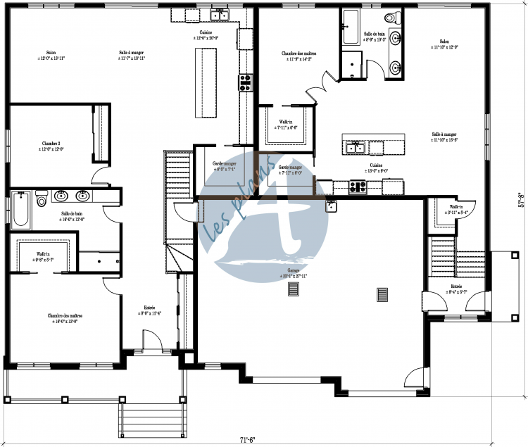 Plan du rez-de-chaussée - Maison multifamiliale 18060