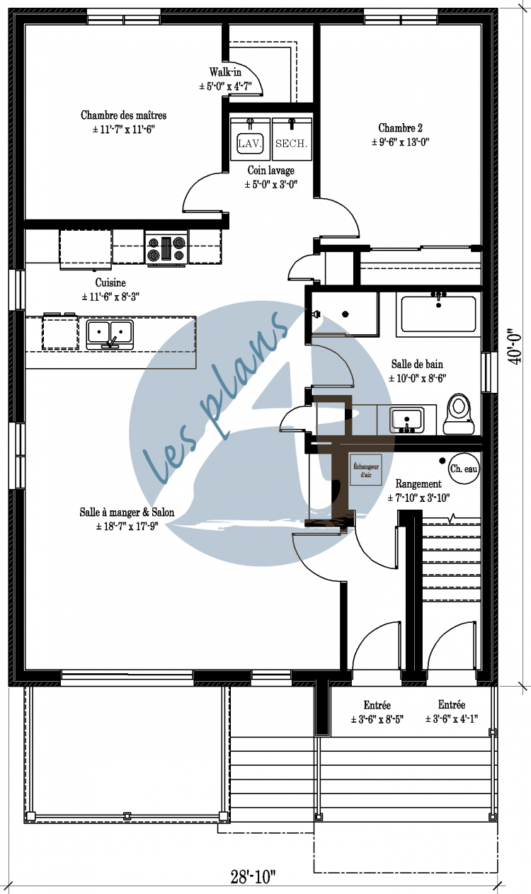 Plan du rez-de-chaussée - Triplex 19015