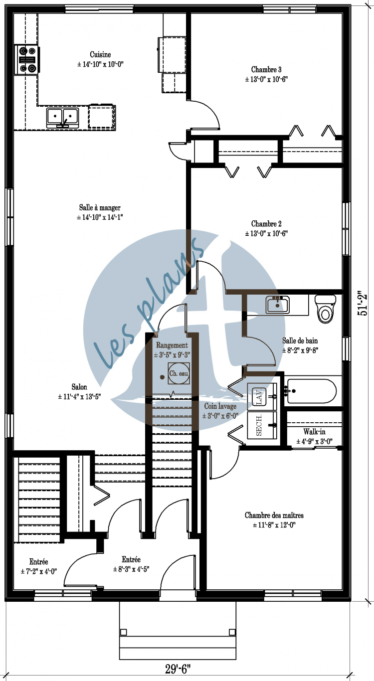 Plan du rez-de-chaussée - Triplex 19062