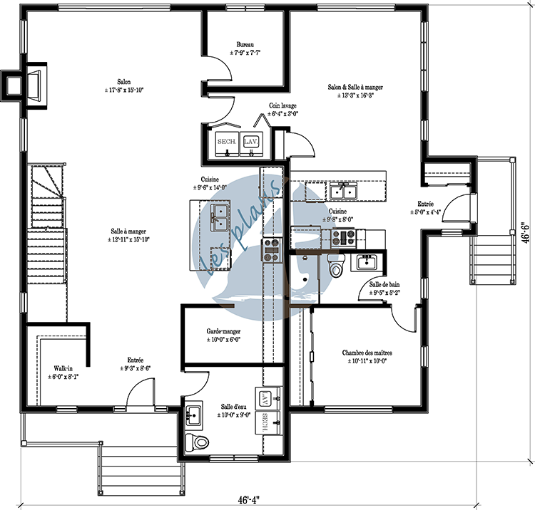Plan du rez-de-chaussée - Maison bi-générationnelle 21033