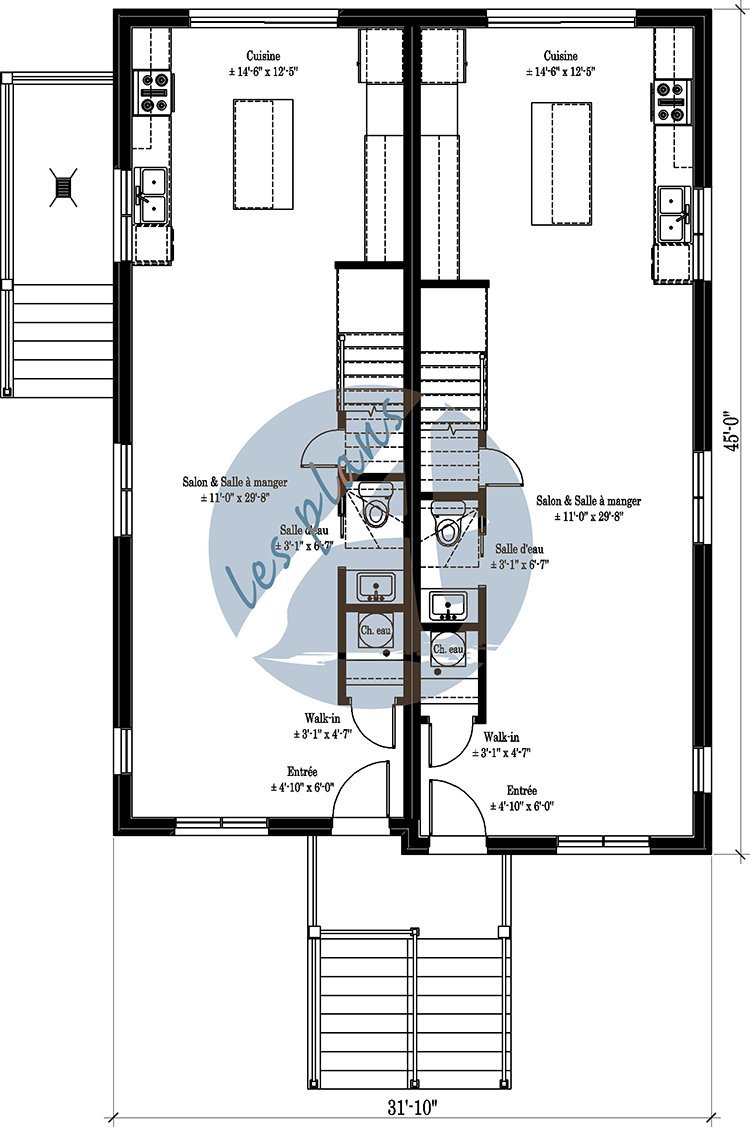 Plan du rez-de-chaussée - Triplex 21034B