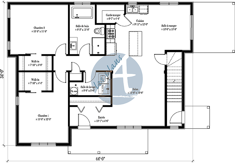 Plan du rez-de-chaussée - Maison multifamiliale 22092