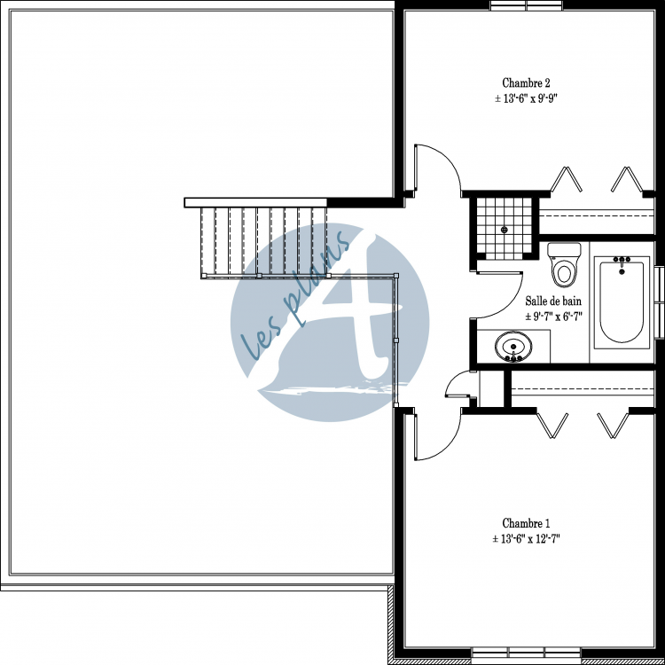 Plan de l'étage - Maison à paliers multiples 08013
