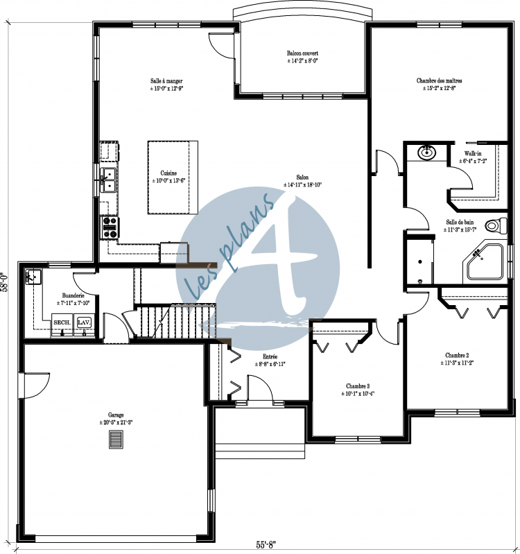 Plan du rez-de-chaussée - Maison split-level 12014